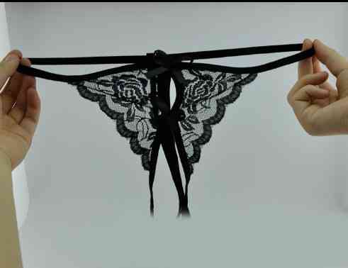 Труси з розрізом жіночі універсальний чорний Київ