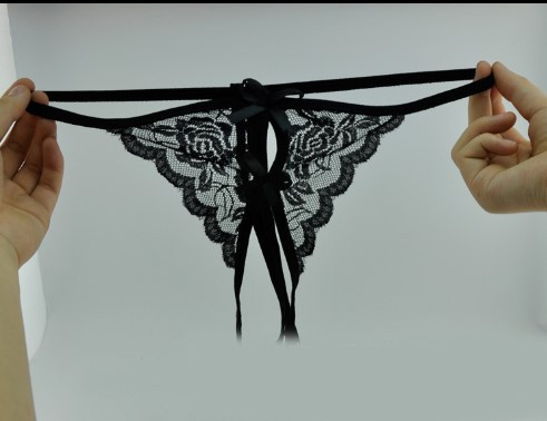 Труси з розрізом жіночі універсальний чорний Київ - фото 4
