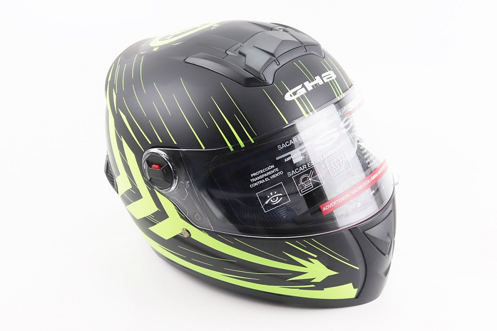 Шолом інтеграл, закритий (сертифікація DOT)+відкидні окуляри BLD-М61 M (57-58см), ЧОРНО-ЖОВТИЙ (флуоресцентний) Київ - фото 1