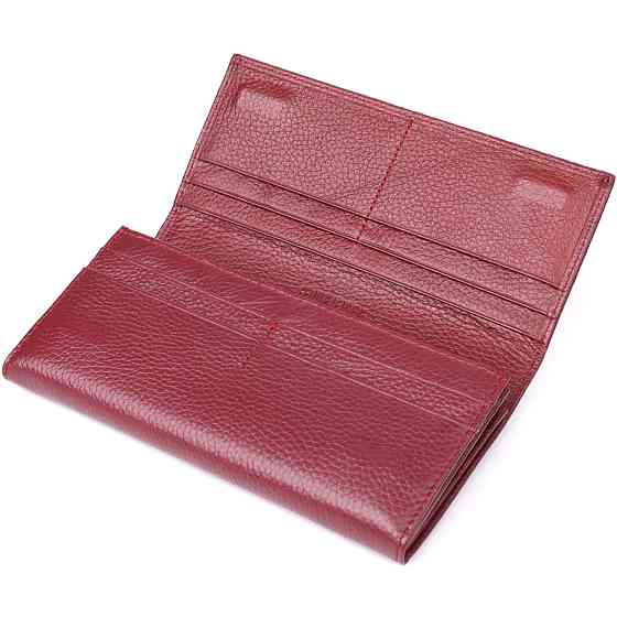 Практичний гаманець для жінок із натуральної шкіри ST Leather 23098 Бордовий Київ