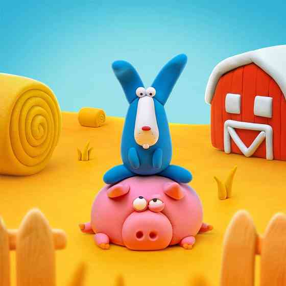 Набір пластиліну, що самостійно твердіє ЛІПАКА – Порося, кінь, кролик 60023-UA01 Вінниця