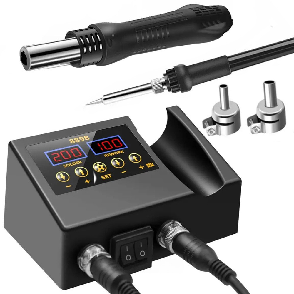 Паяльная станция 2в1 с термофеном / Паяльный фен / Паяльная станция с феном / Термофен Киев - изображение 1