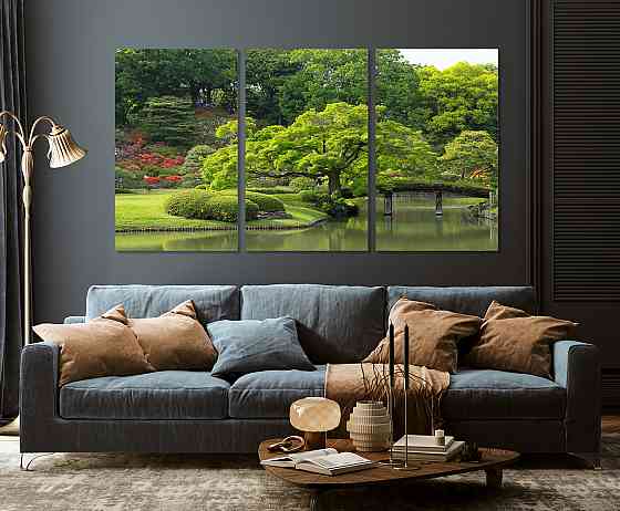 Модульная картина в гостиную / спальню   Зелений парк      ART-048_3A 100х150 см Киев