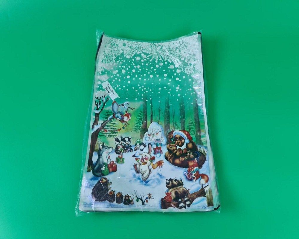 Фольгований пакет Н.Г (25*40) No25 Новий рік у лісі (100 шт.) Харків - фото 1