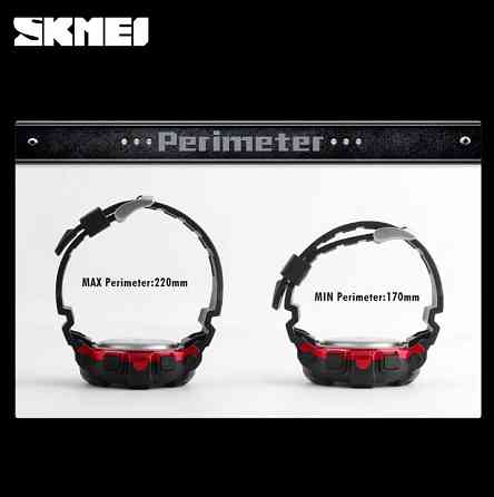 Чоловічий наручний годинник Skmei Champion 1243A Чорний з червоним Вінниця