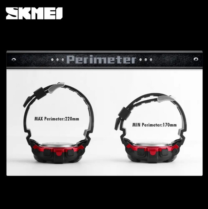 Чоловічий наручний годинник Skmei Champion 1243A Чорний з червоним Вінниця - фото 4