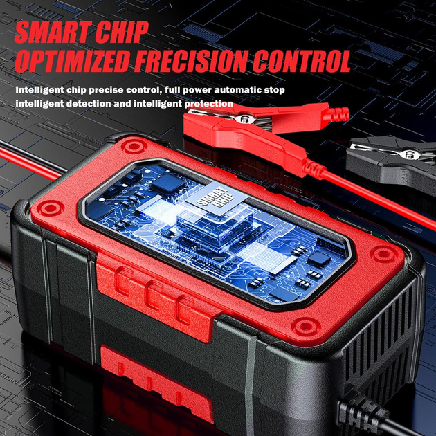 Зарядний пристрій Foxsur 12V-8A/24V4A 12V-7A для автомобільного акумулятора Вінниця - фото 4