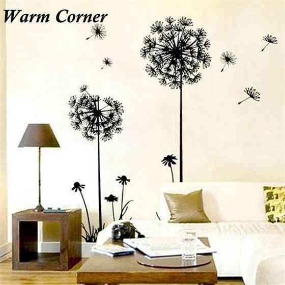 Вінілова Наклейка "Кульбабки" на стіну - розмір стікера 70*50см, (розклеювати по-бажанню) Київ