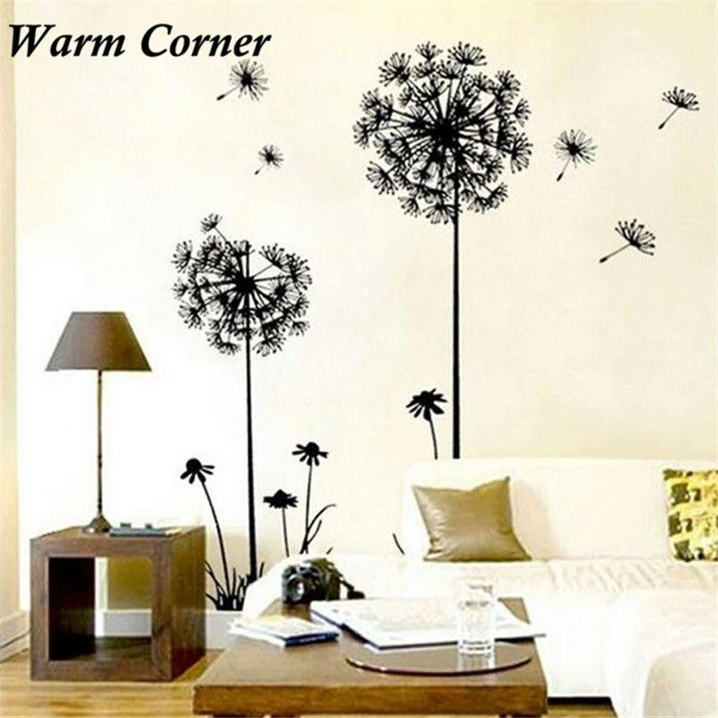 Вінілова Наклейка "Кульбабки" на стіну - розмір стікера 70*50см, (розклеювати по-бажанню) Київ - фото 1