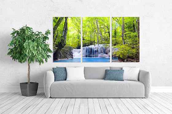Модульная картина в гостиную / спальню  Водоспад     ART-241_3A Киев