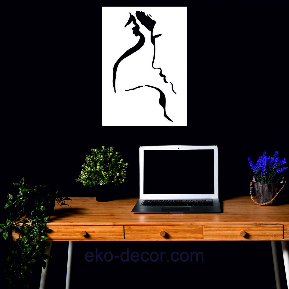 Декоративное настенное Панно «Силуэт пары», Декор на стену 50*35 см, Белый Киев - изображение 4