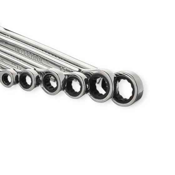 Набор ключей рожково-накидных с трещеткой 8-19 мм 6 шт (планшет) CrV XT-1301 Мукачево