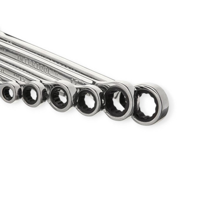 Набір ключів ріжково-накидних з тріскачкою 8-19 мм 6 шт (планшет) CrV XT-1301 Мукачево - фото 3