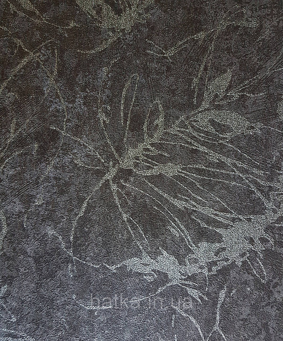 Шпалери метрові вінілові на флізеліні A.S.Creation Sylvana 1.06x10 листя фон під штукатурку чорне срібло 79125-1 Київ - фото 1