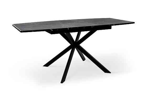 Стіл Річард 140(+40)*85 чорний метал/мрамор чорн Киев