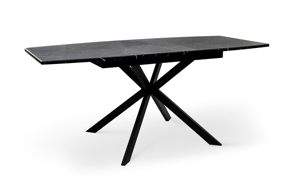 Стіл Річард 140(+40)*85 чорний метал/мрамор чорн Киев - изображение 6