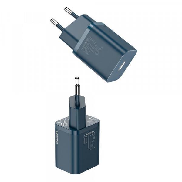 Зарядний пристрій 1xUSB 20W (USB-C) + Cable Type-C Синій Baseus (TZCCSUP-B03) Київ - фото 4
