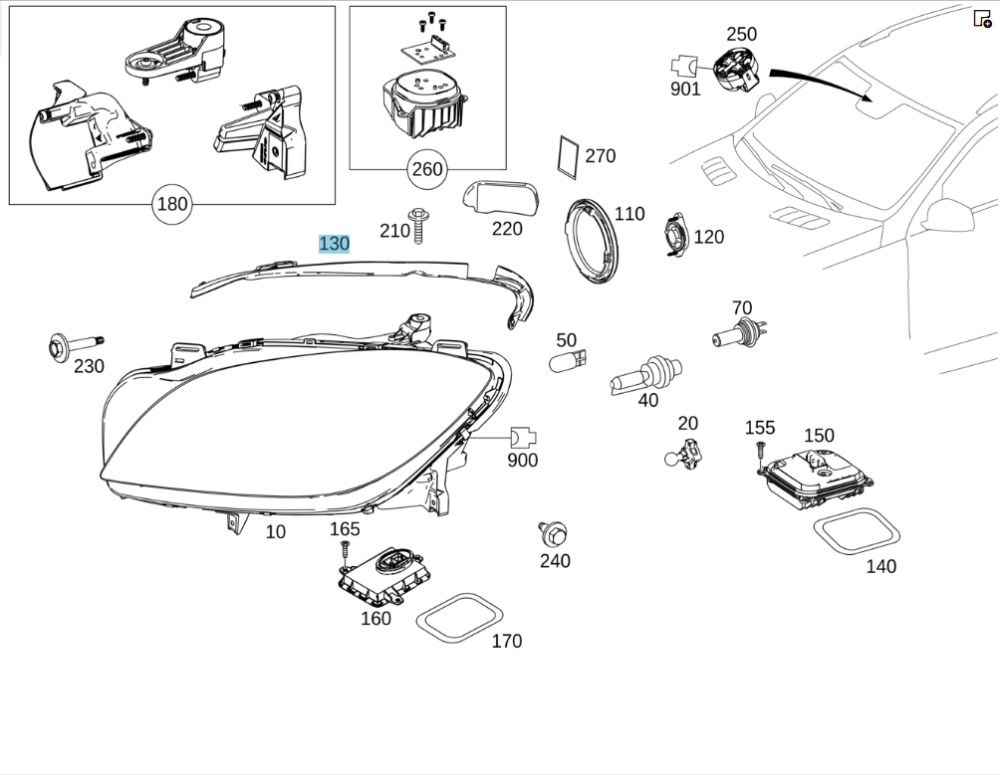 Mercedes-Benz  A1668260158 Ліва ущільнювальна рамка навколо фари ML/GLE W166 GLE Coupe C292 Одеса - фото 2