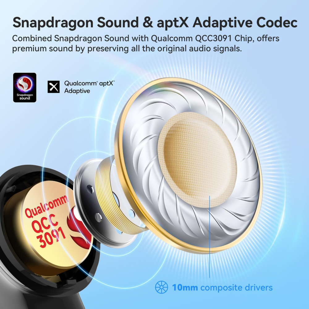 Бездротові навушники EarFun Air Pro 4 TW600, TWS, Bluetooth 5.4, ANC до 50 дБ, aptX Lossless, LDAC, 52 год, чорні Київ - фото 7
