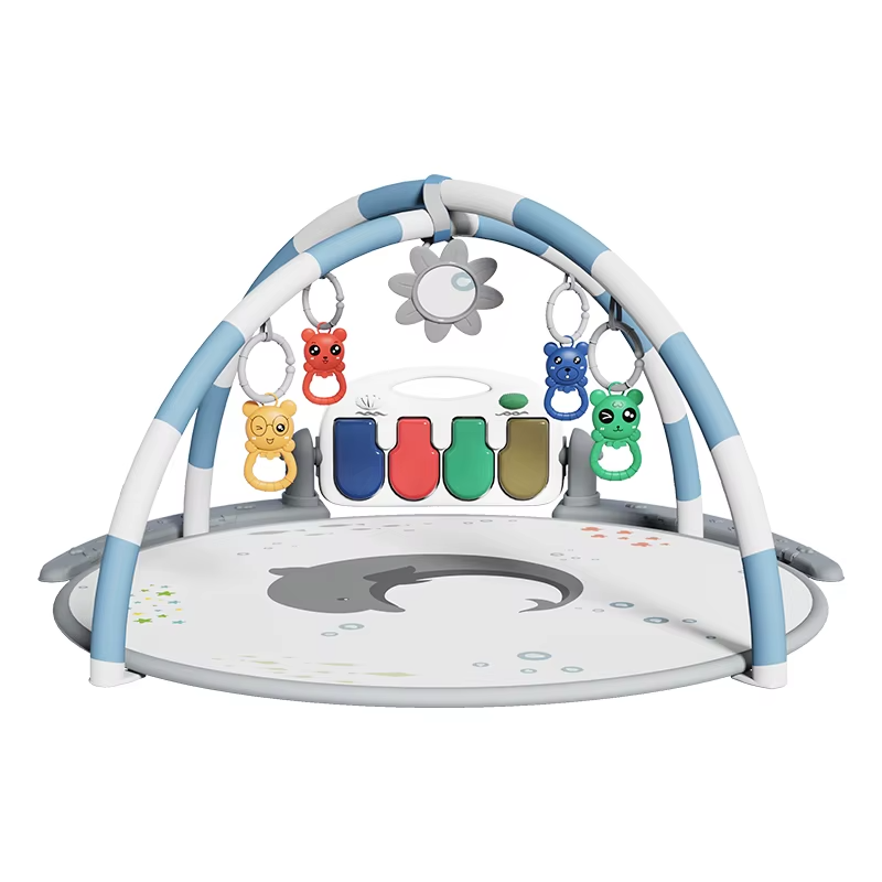 Дитячий ігровий килимок з піаніно, підвісними іграшками, розвивальний килимок у сірому кольорі Кам'янець-Подільський - фото 4