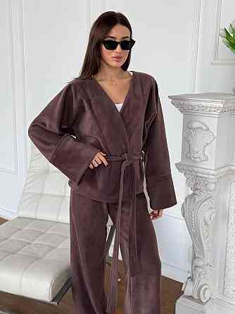 Жіночий костюм із двостороннього турецького флісу Шоколадний 42/46 Харків