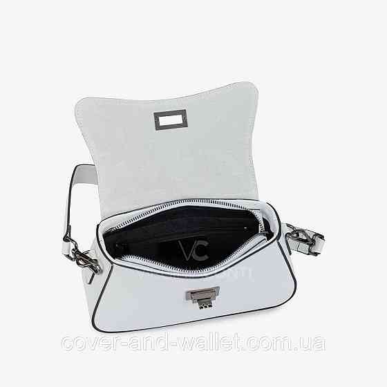 Вишукана жіноча сумочка з італійської гладкої шкіри білого кольору Virginia Conti Київ