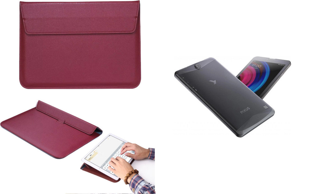 Чохол-конверт VitoCase для Pixus Touch 7 3G (HD), Touch 7 3G (qHD), з функцією підставки для планшета Бордовий Київ - фото 1
