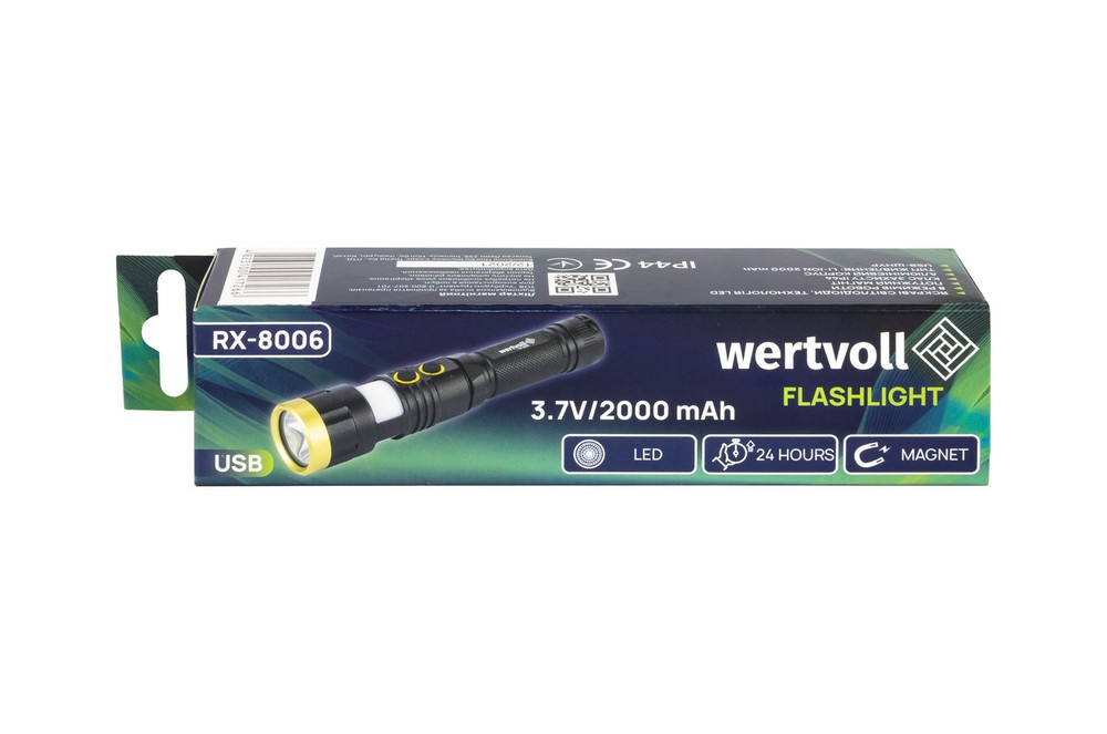 WERTVOLL Ліхтар магнітний WERTVOLL 8 режимів LED+WHITE/RED/BLUE IP44 Li-ion 2000 mAh/t 7000 K/3 Киев - изображение 7
