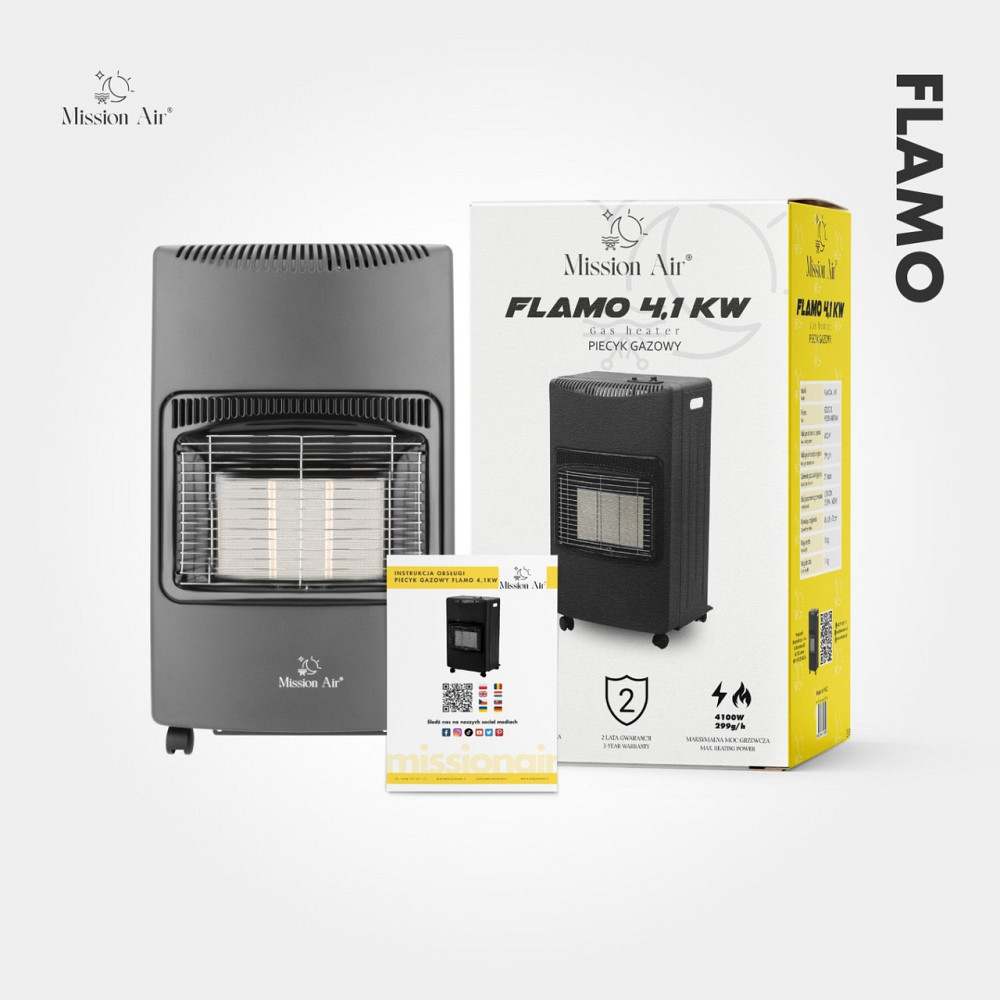 Портативний газовий обігрівач FLAMO 3 режими потужності (1400 Вт, 2750 Вт, 4100 Вт) + шланг + редуктор, Польща Київ - фото 10