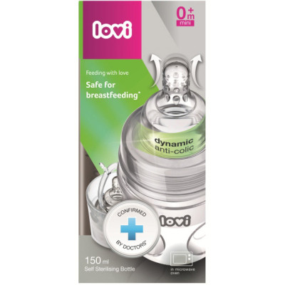 Бутылочка для кормления Lovi Super vent самостерилизационная 150 мл (21/572) Винница - изображение 2
