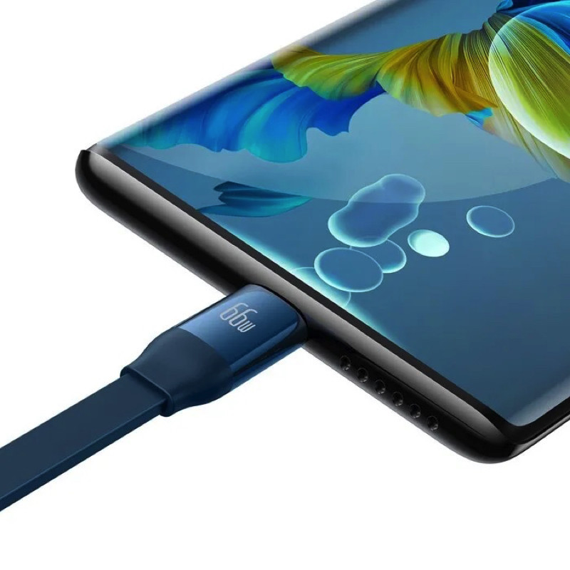 Кабель Baseus Bright Mirror 2 Series Retractable 3-in-1 Fast Charging  Data Cable USB to M+L+C 66W 1.1m Blue Киев - изображение 4