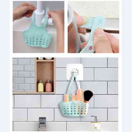 Держатель для губок, мочалок, силикон, цвет голубой, размер самой корзинки 16*8см Киев