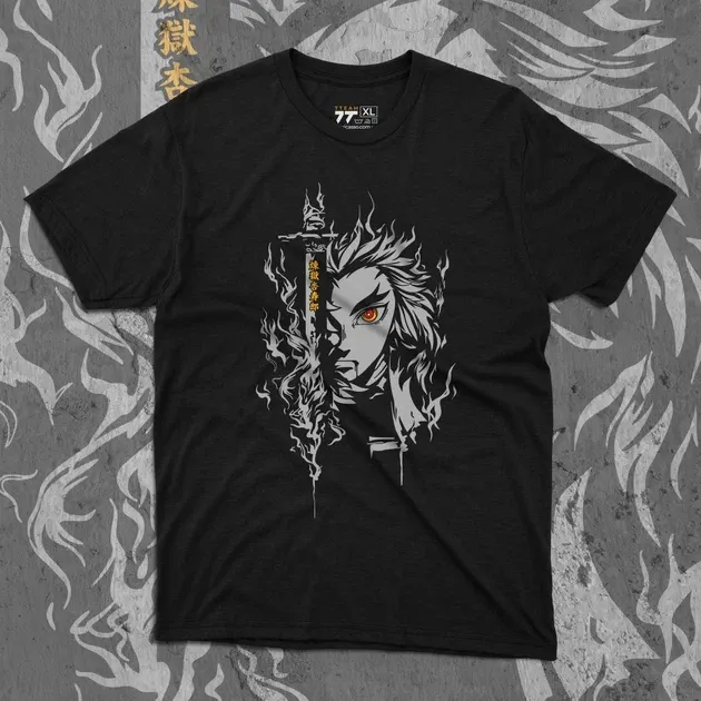 Футболка мужская с принтом Клинок, рассекающий демонов Ренгоку Размер 48 Anime0Размер 484 Днепр - изображение 1