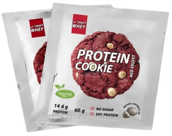 Протеиновое печенье Craft Whey Protein Cookie 60g Красный бархат (Поштучно) Киев - изображение 1