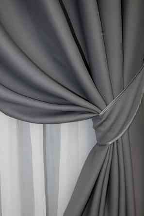 Комплект штор на люверсах VR-Textil Bagema Rvs № 1244ш Сірий 150х250 см 2 шт (37-0017) Київ