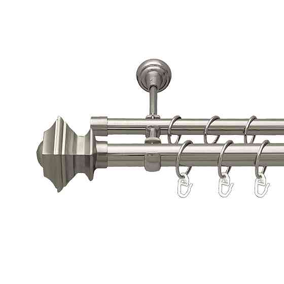 Карниз Orvit Борджеза металевий дворядний відкритий Нержавіюча Сталь 25\19 мм 160 см (7075439) Львов