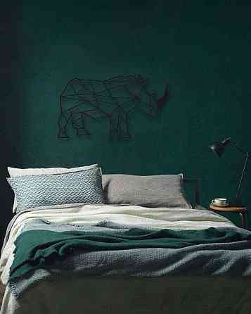 Носорог – Полигональный деревянный декор на стену 500х312мм Киев