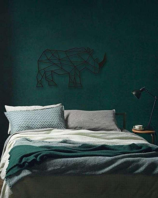 Носорог – Полигональный деревянный декор на стену 500х312мм Киев - изображение 2