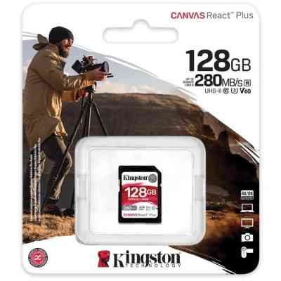Карта пам&apos;яті Kingston 128GB SDXC class 10 UHS-II U3 Canvas React Plus (SDR2V6/128GB) Вінниця