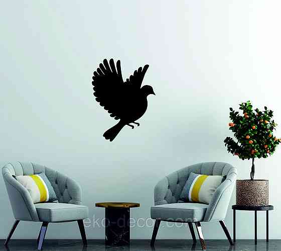 Декоративное настенное Панно «Птичка» Декор на стену(цена за 1шт) 30*21, Черный Киев