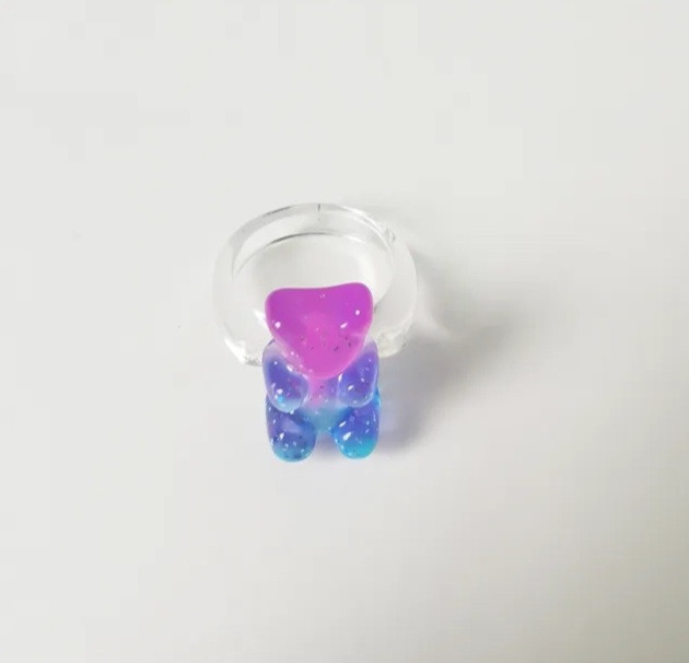 Кольцо с мишкой двухцвеное для детей 4,5 см разноцветный Киев - изображение 1