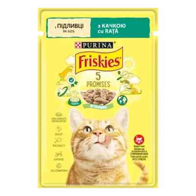 Влажный корм для кошек Purina Friskies кусочки в подливе с уткой 85 г (7613036962278) Винница