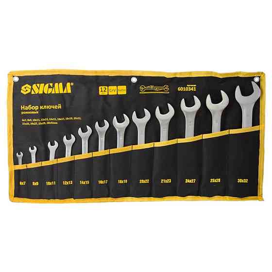 Ключи рожковые 12шт 6-32мм CrV satine (тк чехол) SIGMA (6010341) Киев