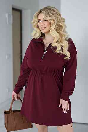 Трикотажное платье оверсайз на кулиске 