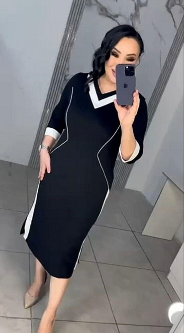 Женское стильное платье батал итальянский трикотаж 64/66 Одесса - изображение 6