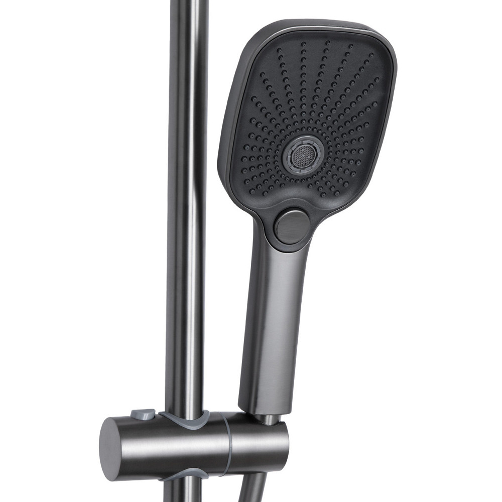 Душевая система универсальная Qtap Gemini на три потребителя (с изливом) QTGEM111GMB45688 Gunmetal Black PVD Киев - изображение 4