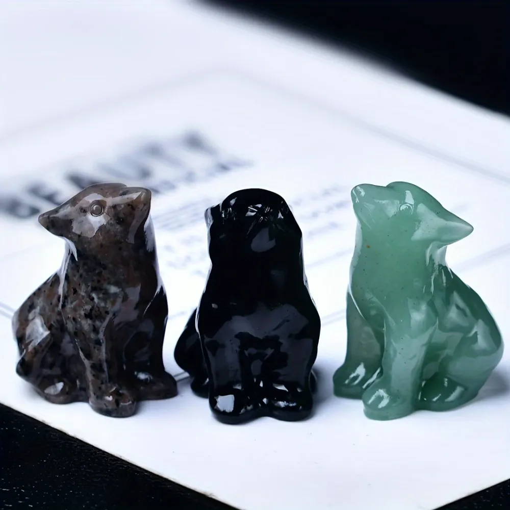 Фігурка вовка з натурального лабрадориту 3,5 см – мініатюрний талісман сили Київ - фото 3