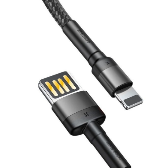 Кабель USB Lightning BASEUS CALKLF-GG1 Cafule 2,4A 1м сірий/чорний Житомир