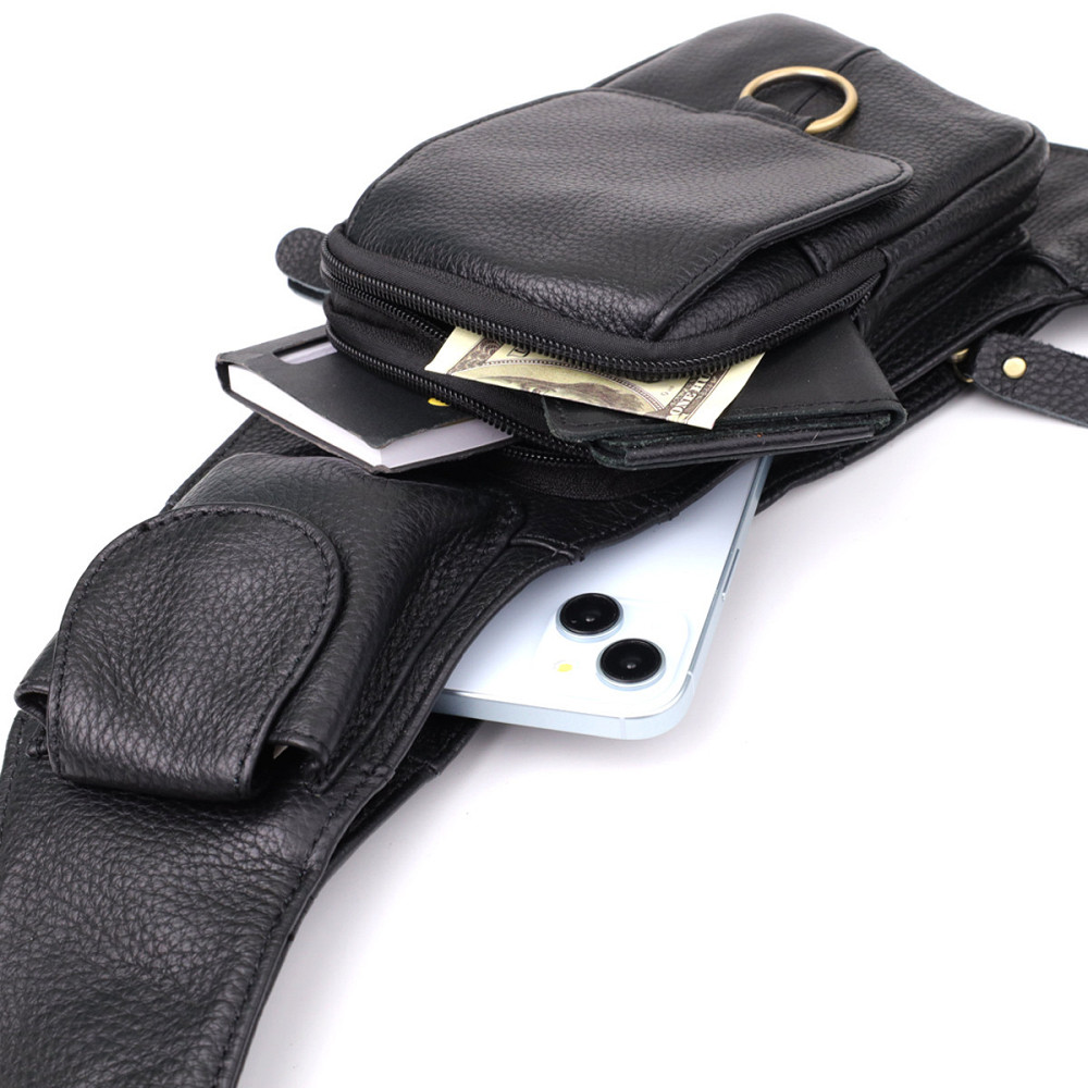 Сумка через плечо из натуральной кожи Vintage 22958 Черный Киев - изображение 4