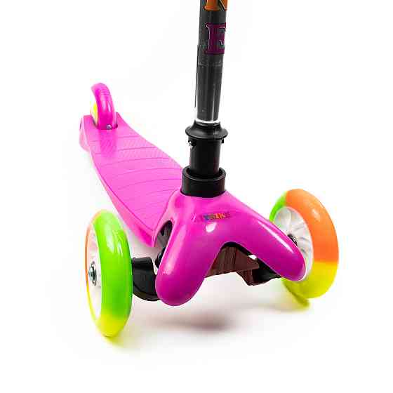 Самокат детский трехколесный iTrike Mini BB 3-013-4-A-P с подсветкой колес, Розовый Каменец-Подольский